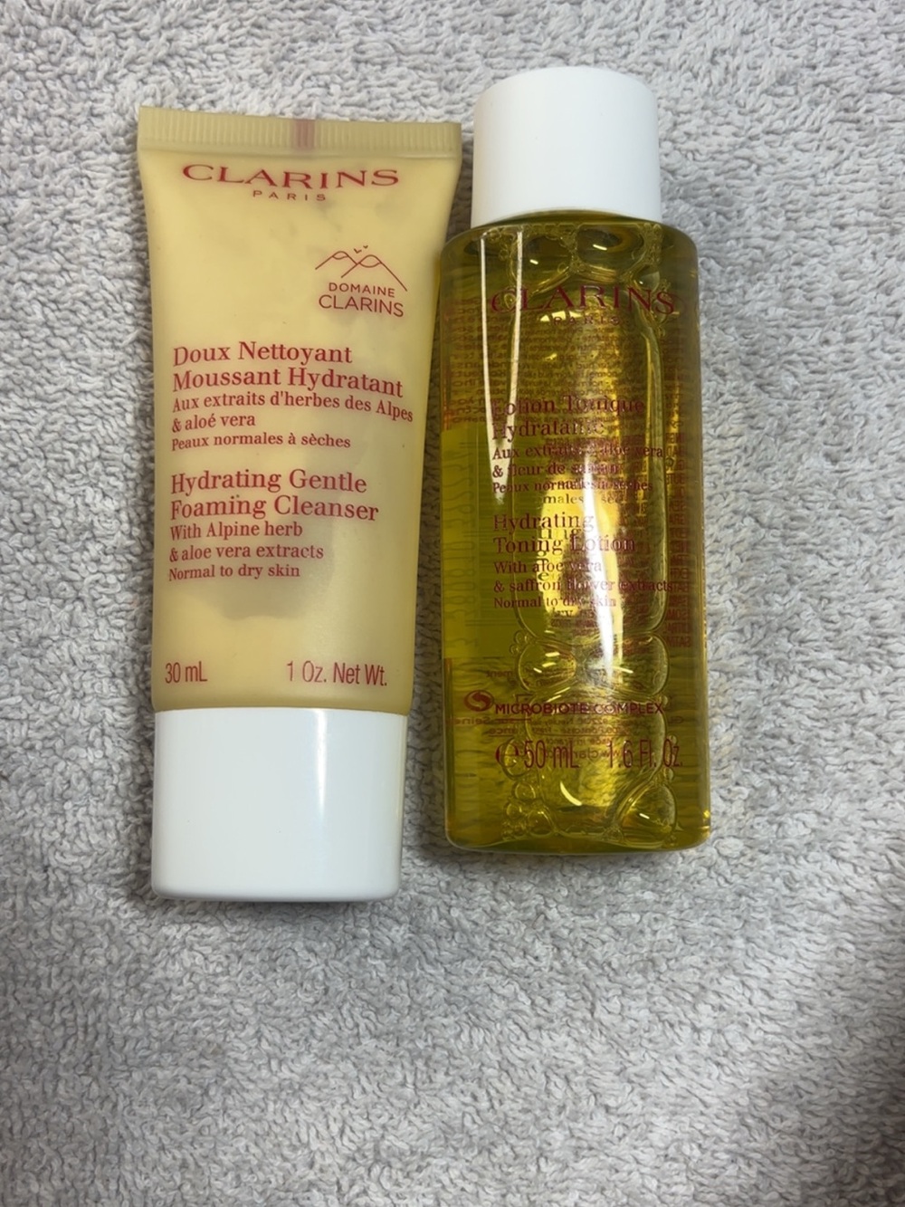 Clarins Hydrating Gentle Foaming Cleanser & Toning Lotion - Yellow/Cream